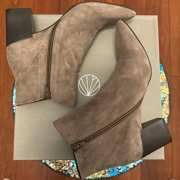 COCLICO Joy Suede Bootie in Shadow Taupe